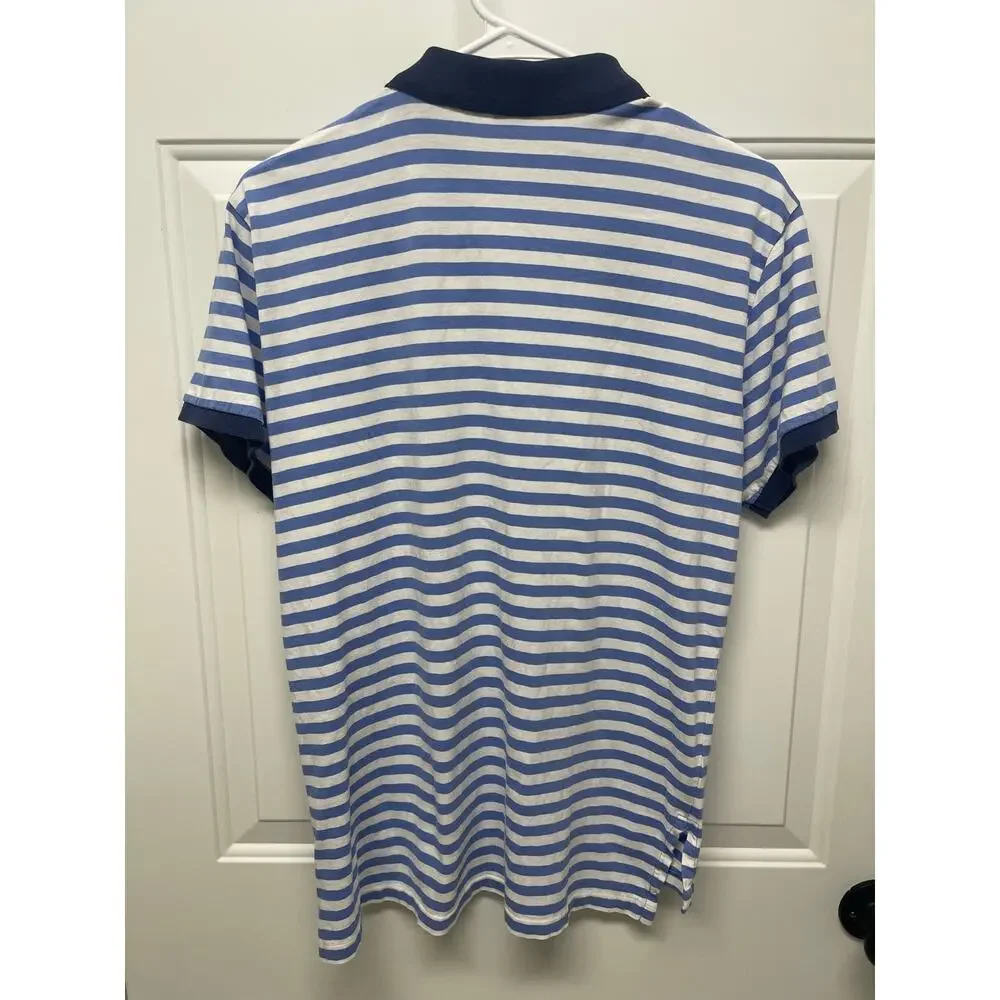 Polo Ralph Lauren Men's custom fit polo striped pony logo cotton size medium